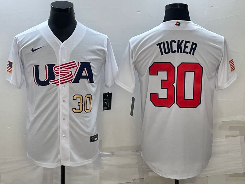 Men 2023 World Cub USA #30 Tucker White Nike MLB Jersey2